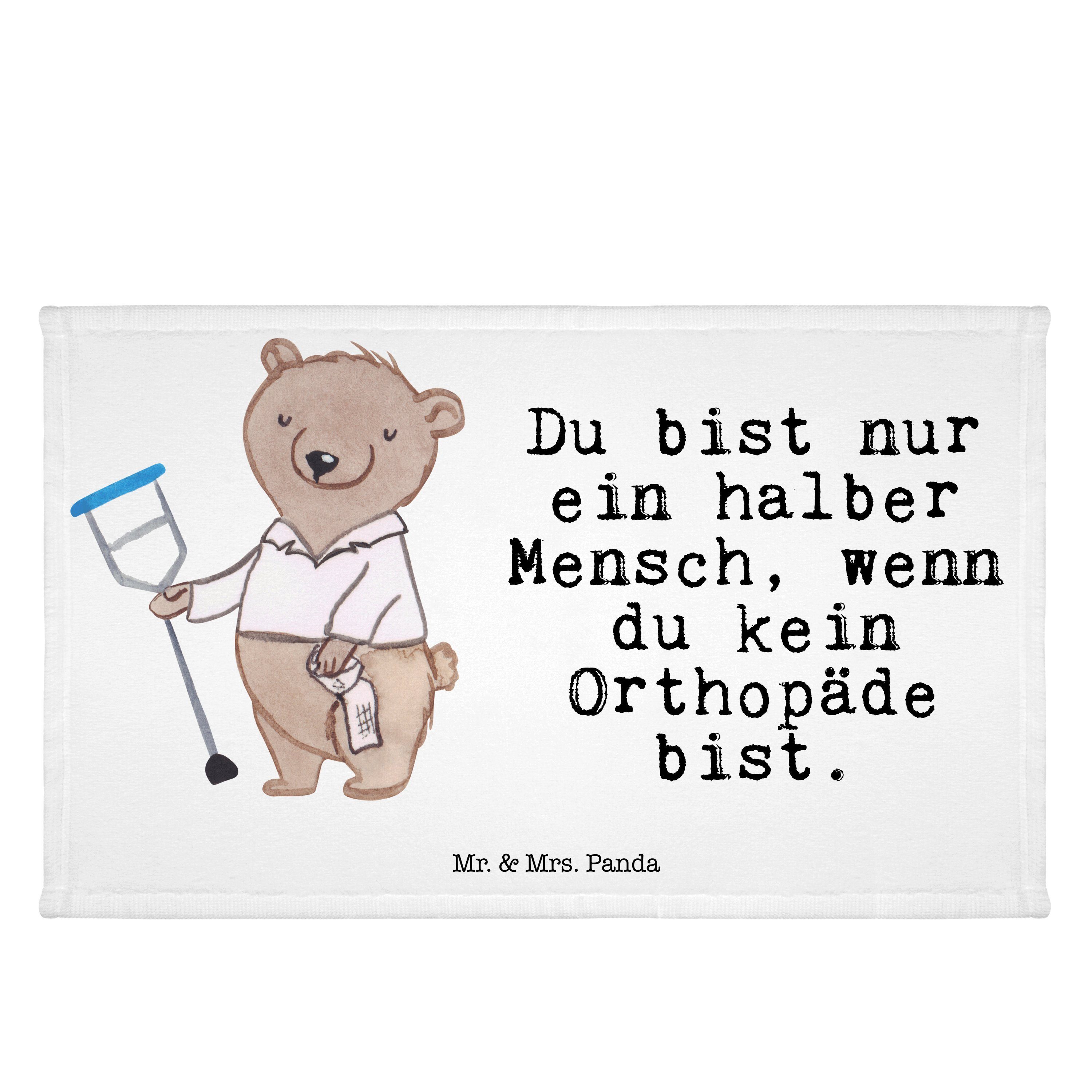 Mr. & Mrs. Panda Handtuch Orthopäde mit Herz - Weiß - Geschenk, Jubiläum, Frottier, Facharzt, E, (1-St)