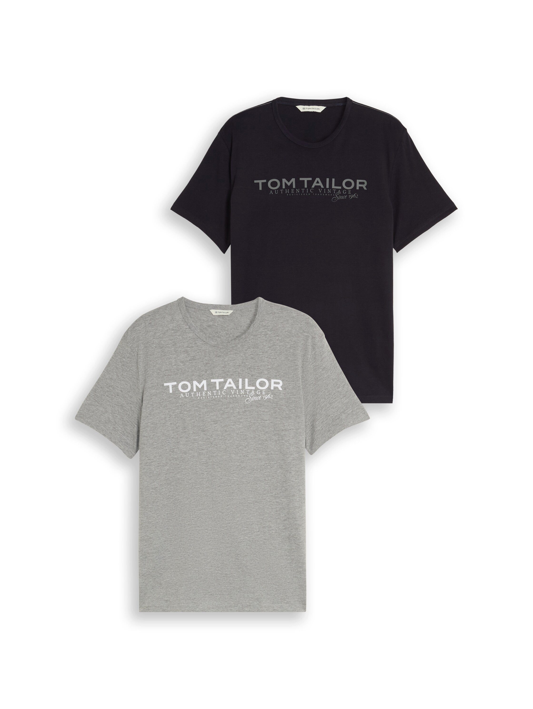 TOM TAILOR T-Shirt (2-tlg) 2er Pack Sommershirt mit Logo-Print