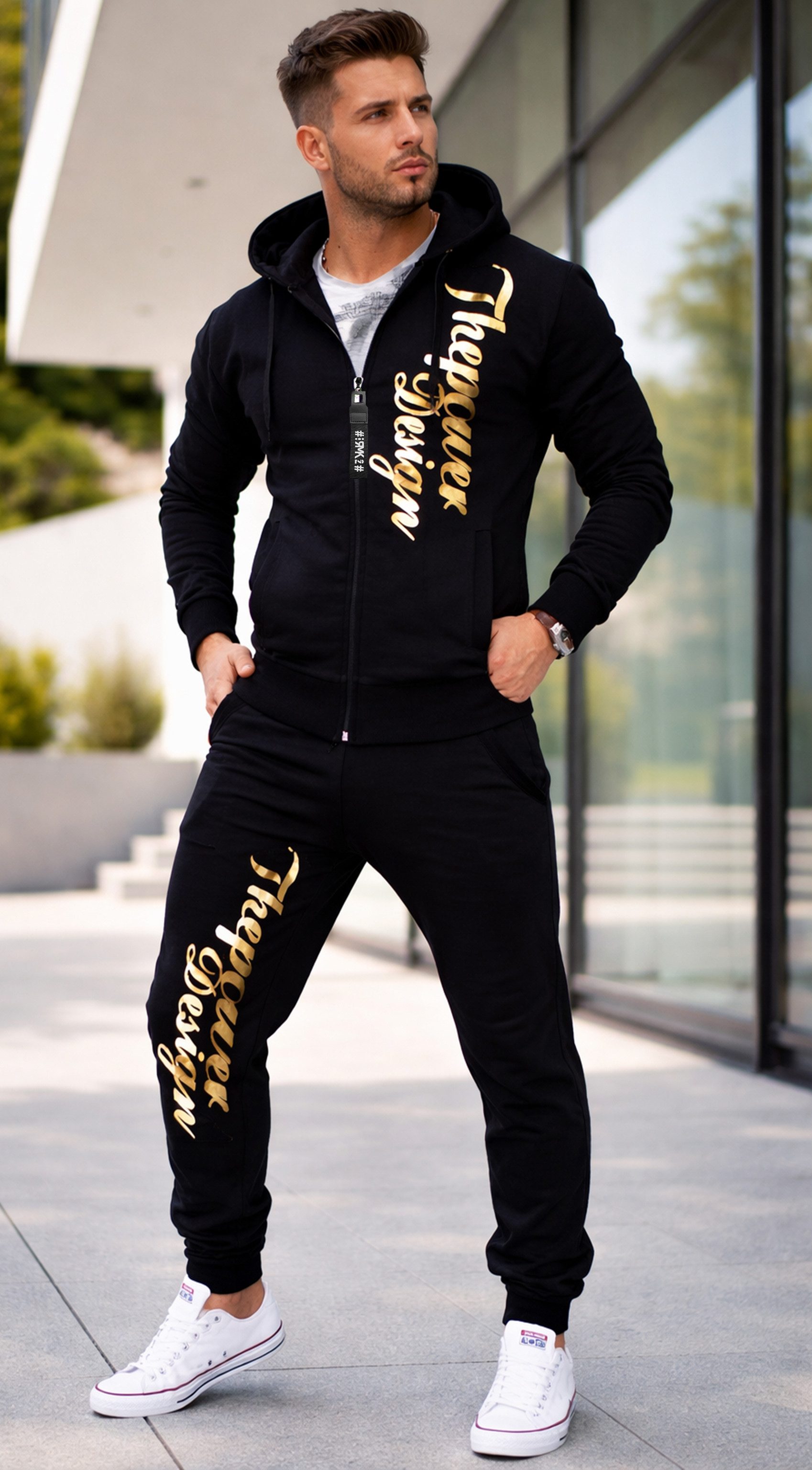 RMK Jogginganzug Herren Sportanzug The Power (Set), Trainingsanzug Freizeitanzug Gym Fitness mit Kapuze