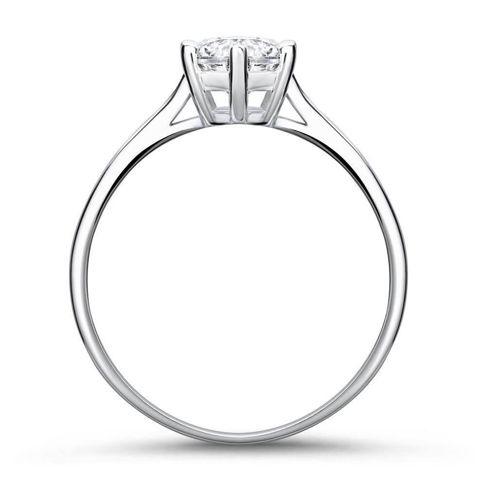 JEWLIX Verlobungsring 375er Weißgold Damenring mit Zirkonia in Krappenfassung VR0464-W