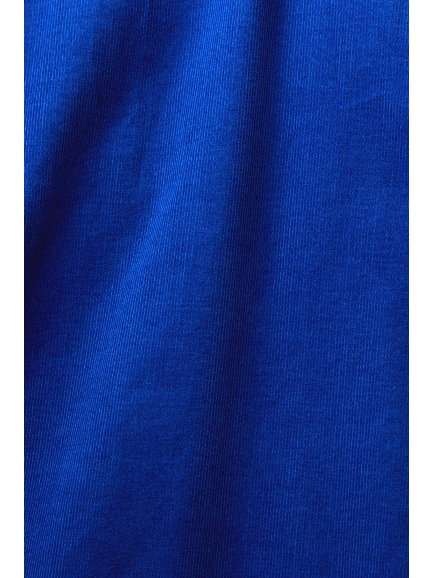 Baumwolle aus BRIGHT BLUE Cord, Langarmhemd Hemd 100% Esprit