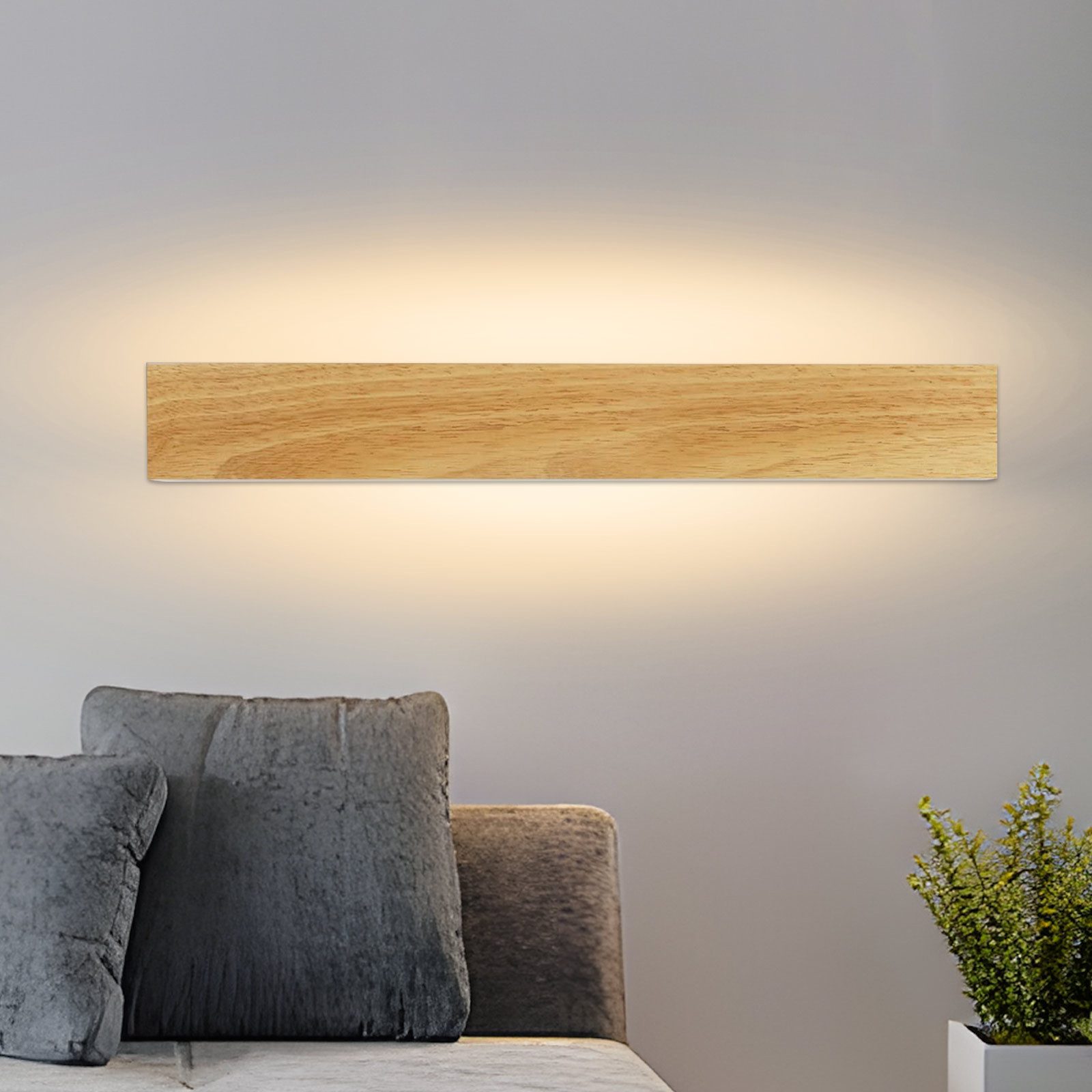 Nettlife LED Wandleuchte innen Holz 32CM günstig online kaufen