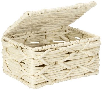 WENKO Badorganizer Vabriano, mit Deckel, aus hochwertigem Papier-Geflecht