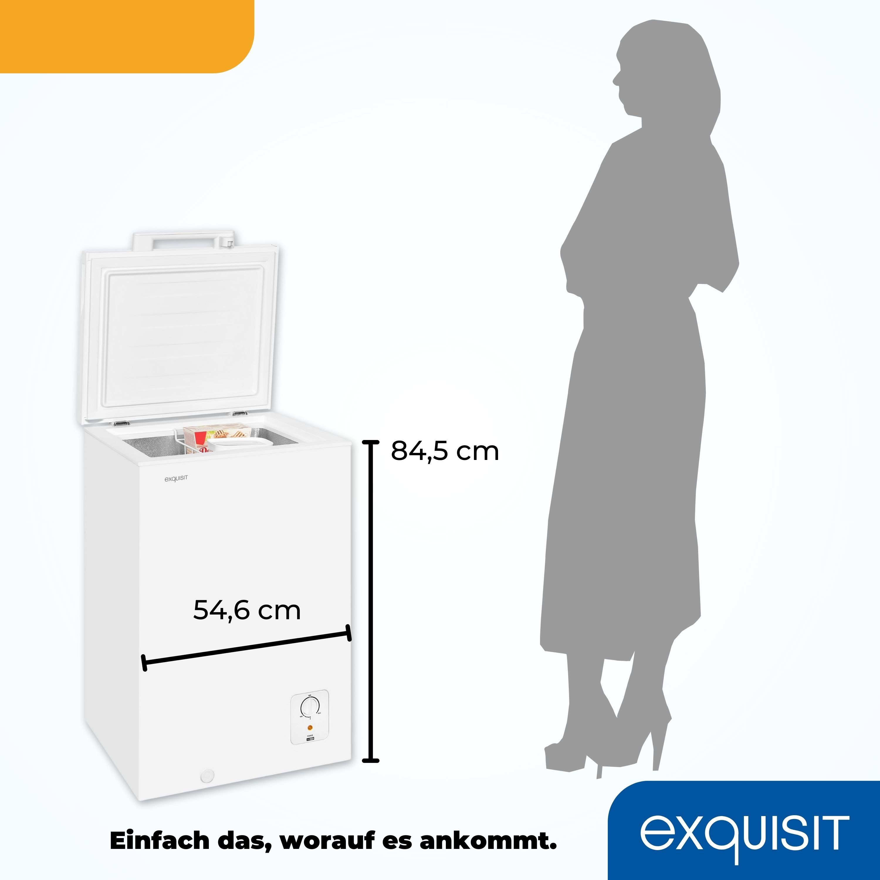 exquisit Gefriertruhe GT100-010E, 54.6 cm breit, 95 l, praktisch und kompakt