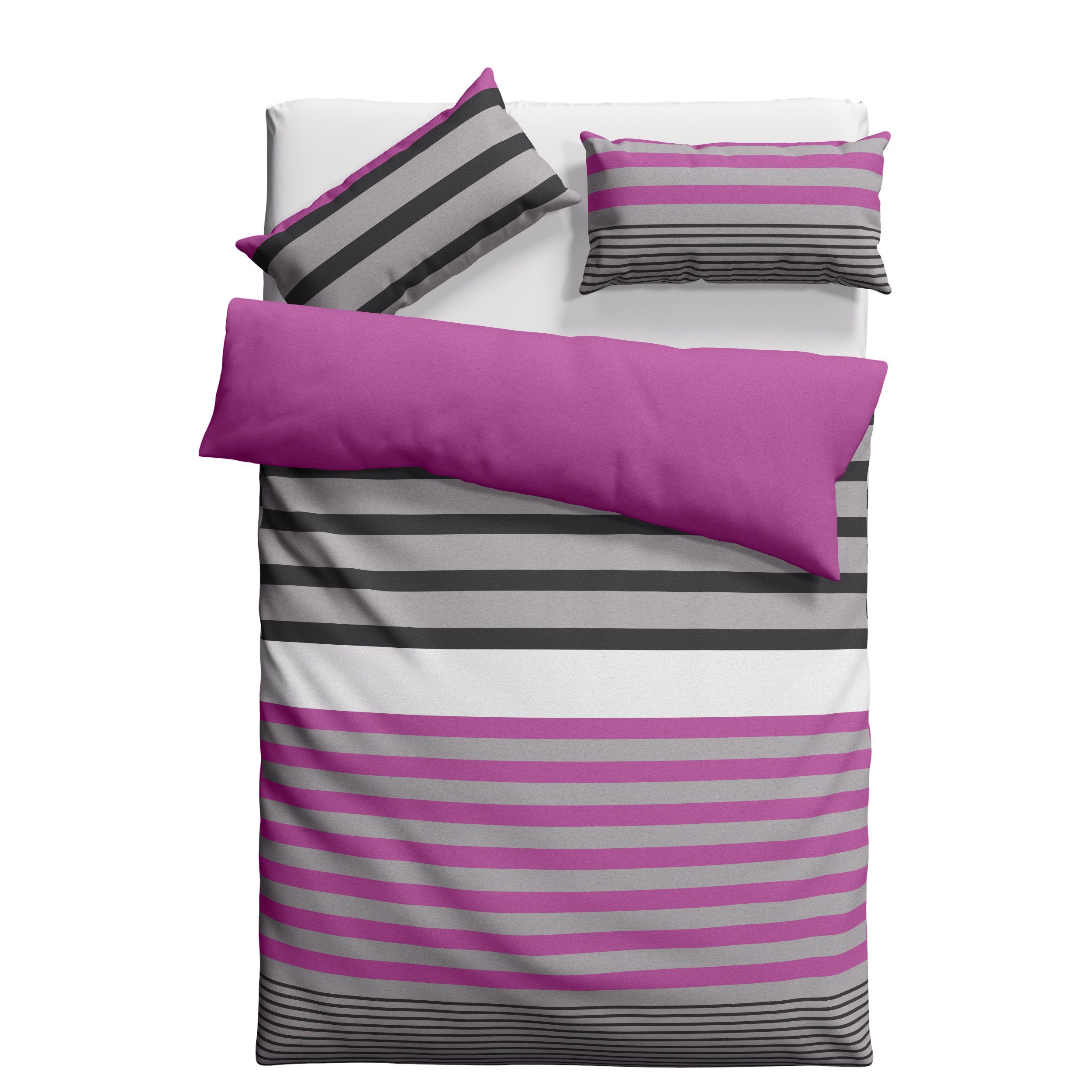 H.I.S Bettwäsche Majoran, Biber, 2 teilig, gestreifte Bettwäsche in verschi günstig online kaufen