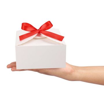 Belle Vous Organizer Weiße Präsentbox - 50 Stück - 12x12x6 cm - Backwaren/Kuchen, Weiße Geschenkbox - 50 Stk - 12x12x6 cm - Für Gebäck und Torten