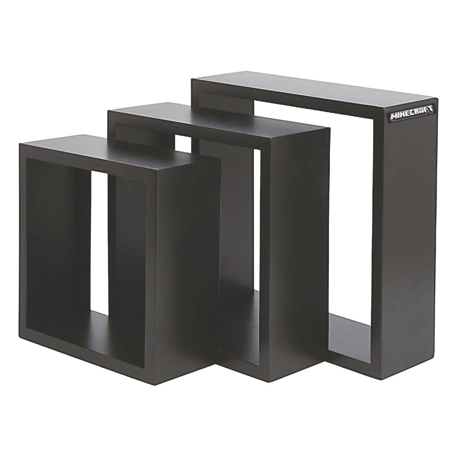 Wandregal MINECRAFT, 3-teilig, Schwarz, mit unterschiedlichen Größen