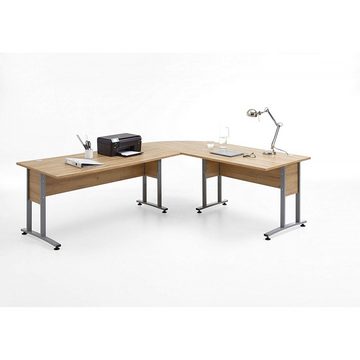 FMD Möbel Schreibtisch 3012-102 CALVIA 2 Alteiche Schreibtisch Bürotisch Arbeitstisch inkl. Metallkufen 160 cm