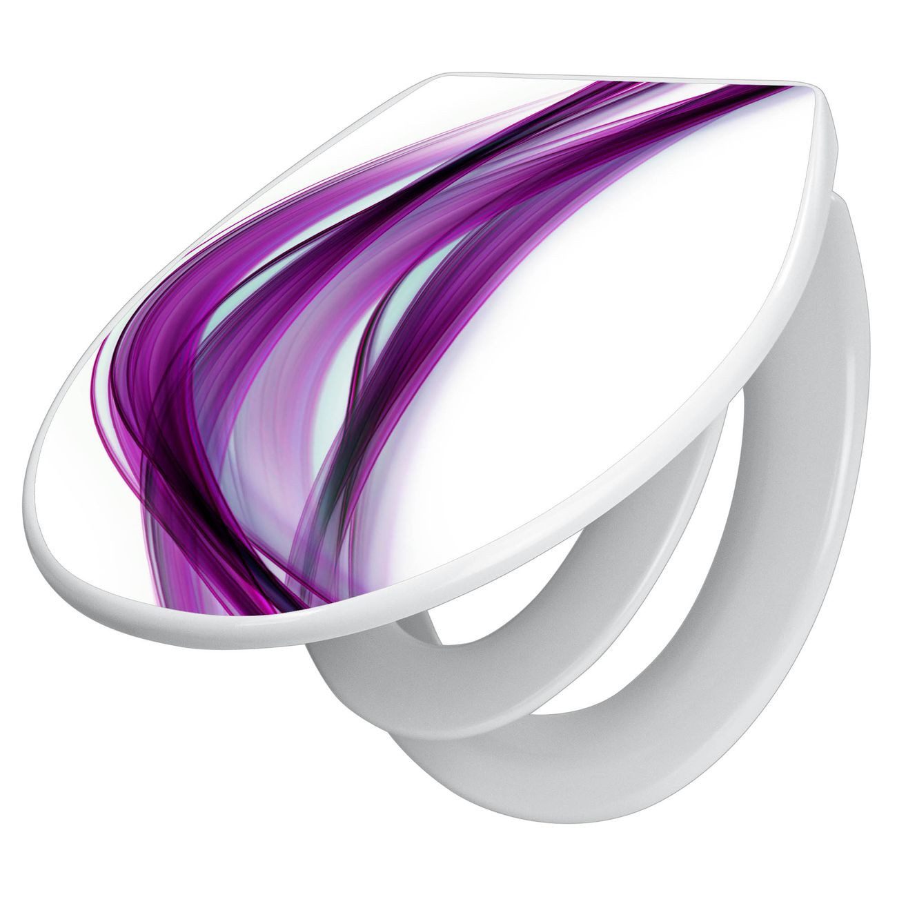 banjado WC-Sitz Motiv Violet Element (mit Kindersitz, integrierte Scharniere), ‎44 x 37 x 5cm