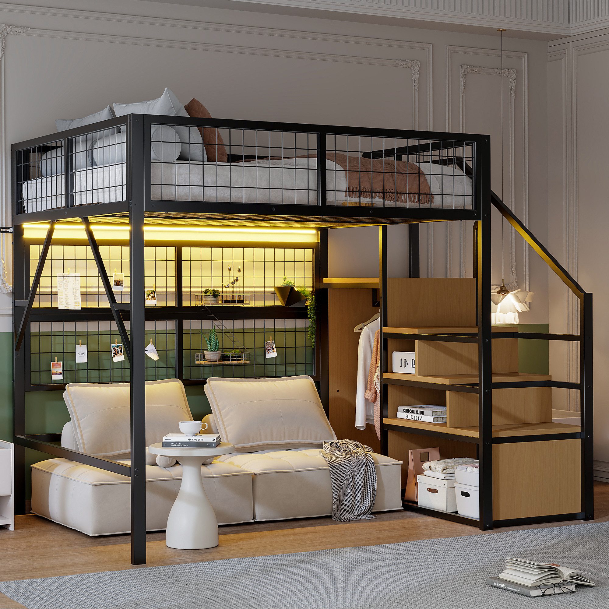 Merax Hochbett (Kinderbett Jugendbett Eisenbett, 1-St., günstig online kaufen