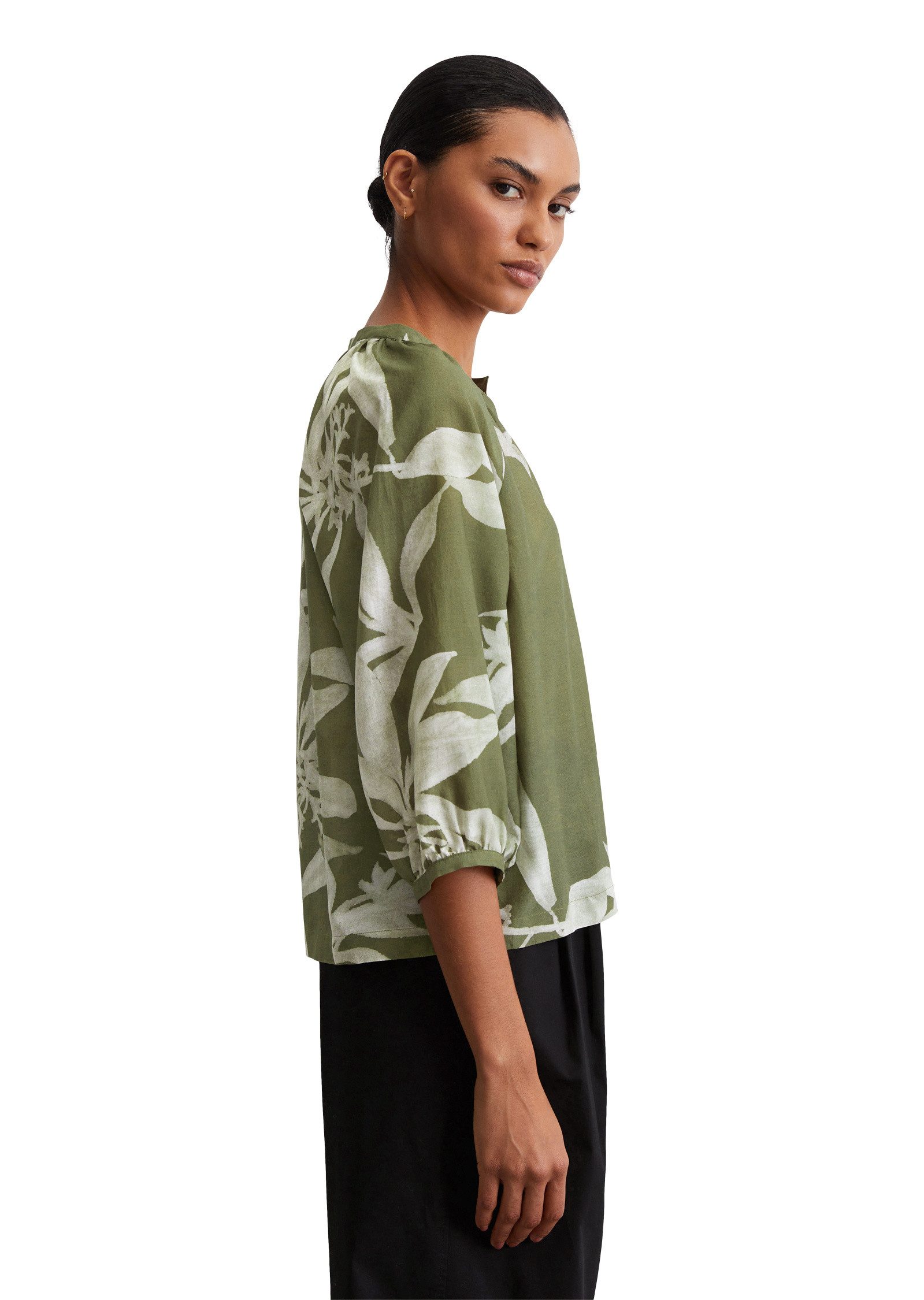 Marc O'Polo Kurzarmbluse aus Organic-Cotton-Viskose-Mix günstig online kaufen