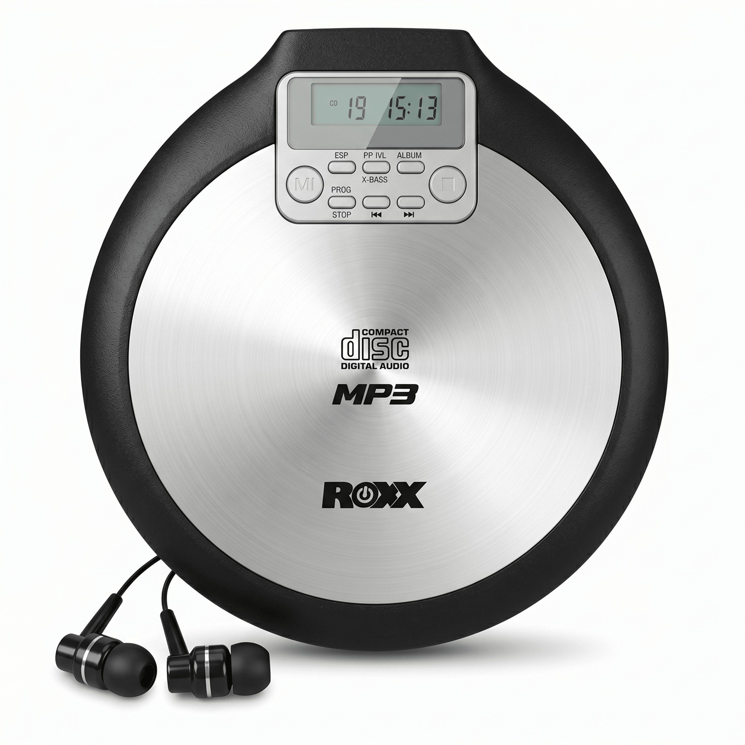 ROXX PCD 600 CD-Player (Tragbarer CD Player mit Kopfhörer, MP3 fähig, Antishock)