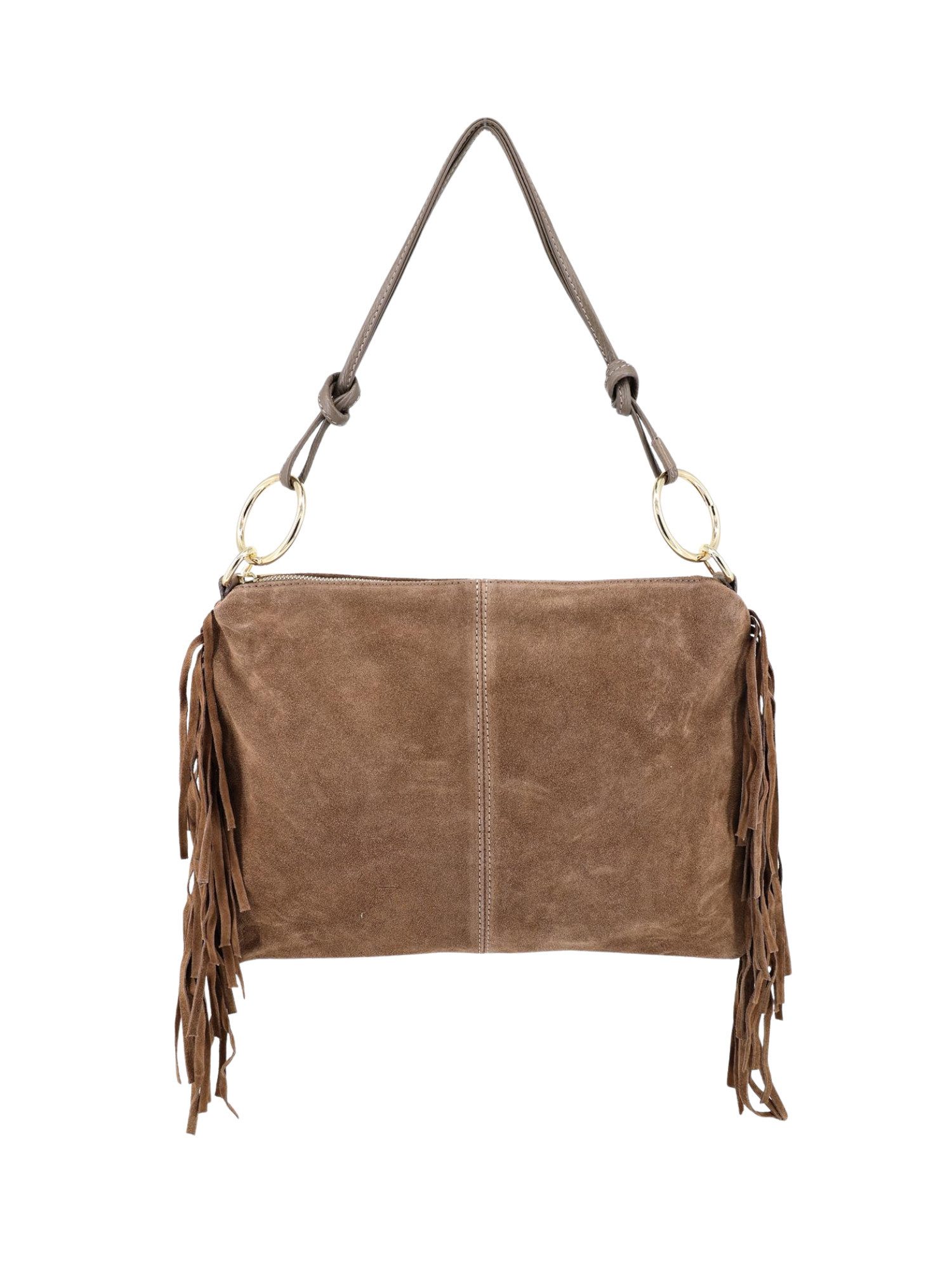 BRISE TASCHE Schultertasche Schultertasche mit Fransen aus Wildleder- Trend günstig online kaufen