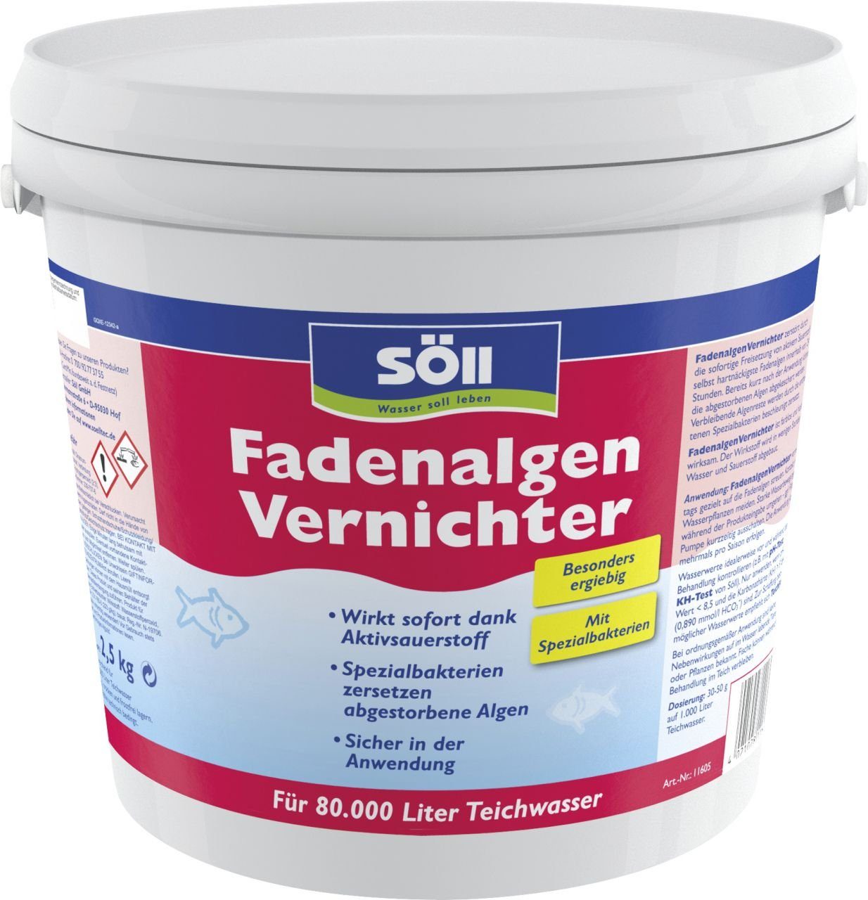 SÖLL Algenbekämpfung Söll Algenentferner 2,5 Kg Fadenalgen Vernichter