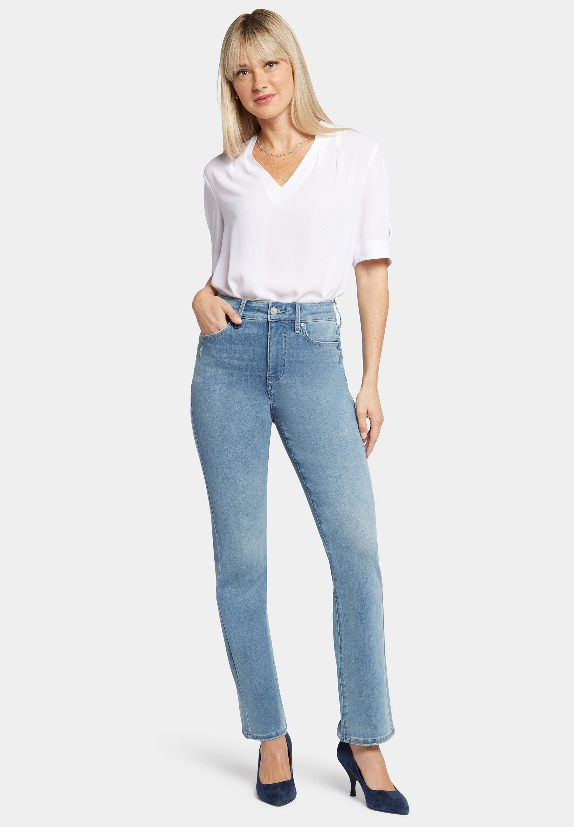 NYDJ Straight-Jeans Reiß- Straight und Lift-Technologie Marilyn Shaper Curve Knopfverschluss