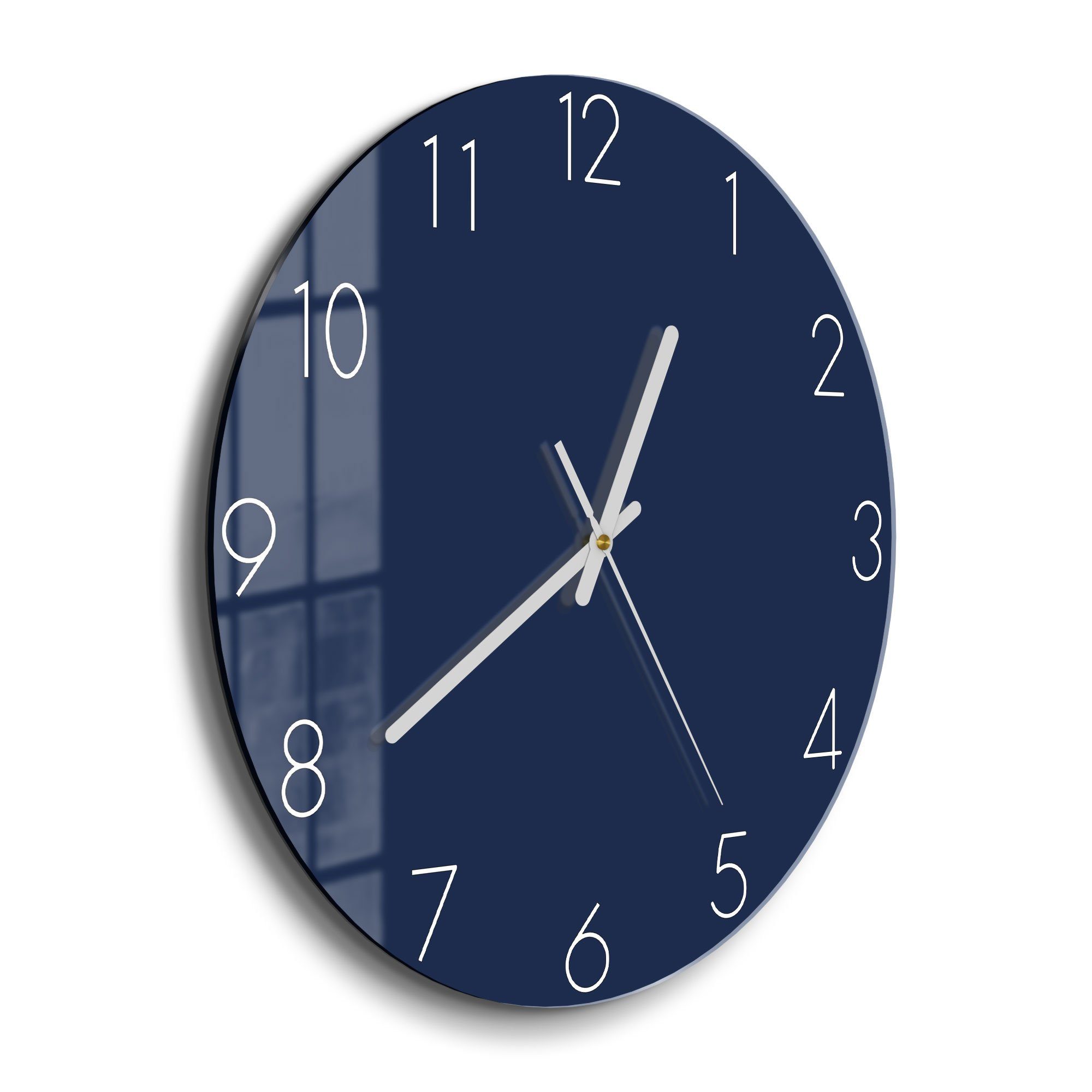 DEQORI Wanduhr 'Unifarben - Dunkelblau' (Glas günstig online kaufen