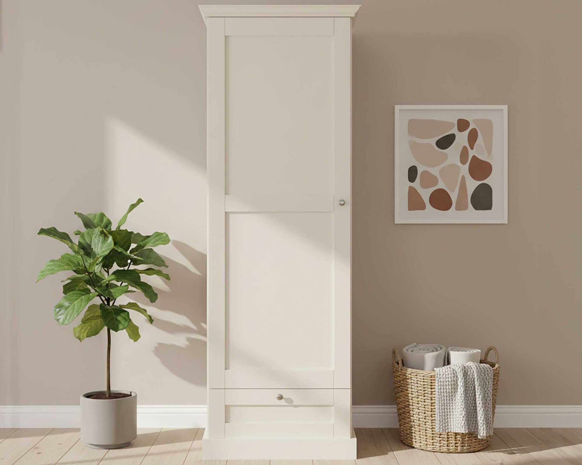 OTTO home Garderobenschrank Binz viele Stauraummöglichkeiten, Metallgriffe, Tür mit Rahmen, Höhe 180 cm