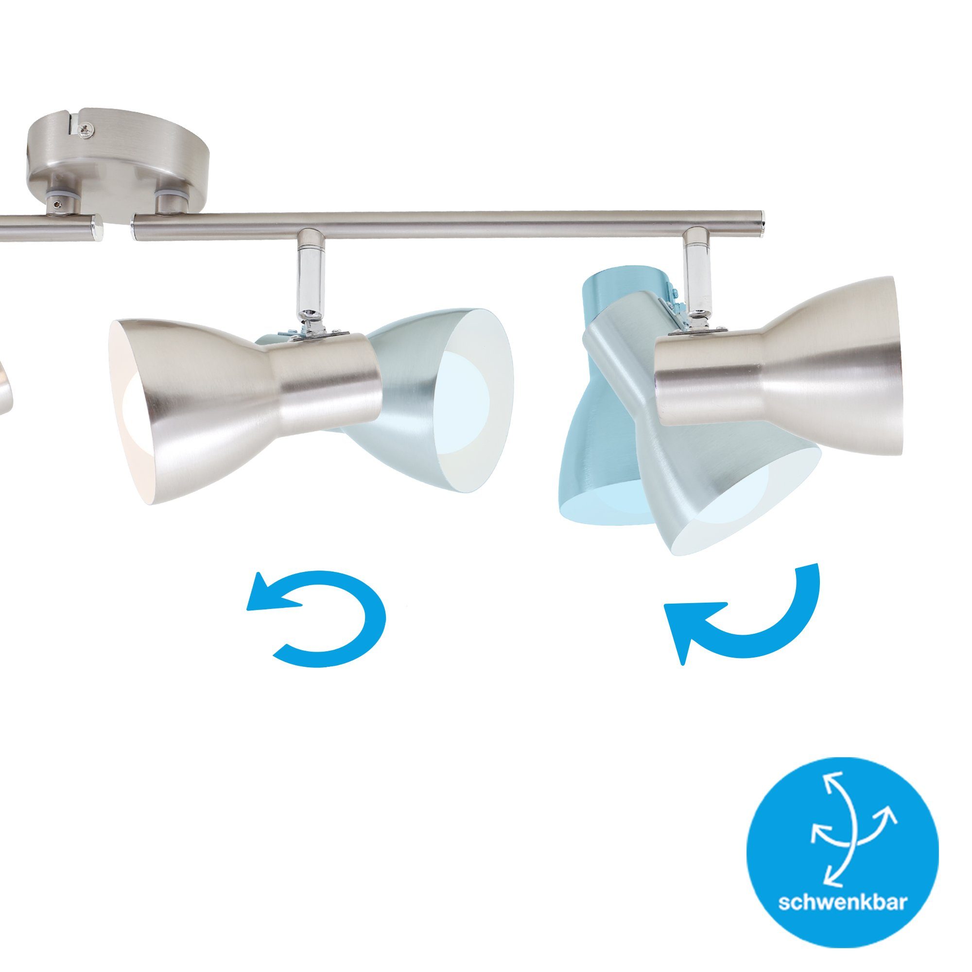 schwenkbar Leuchten Deckenspots ohne Deckenlampe Warmweiß, und 2860-042, Leuchtmittel, Briloner dreh-