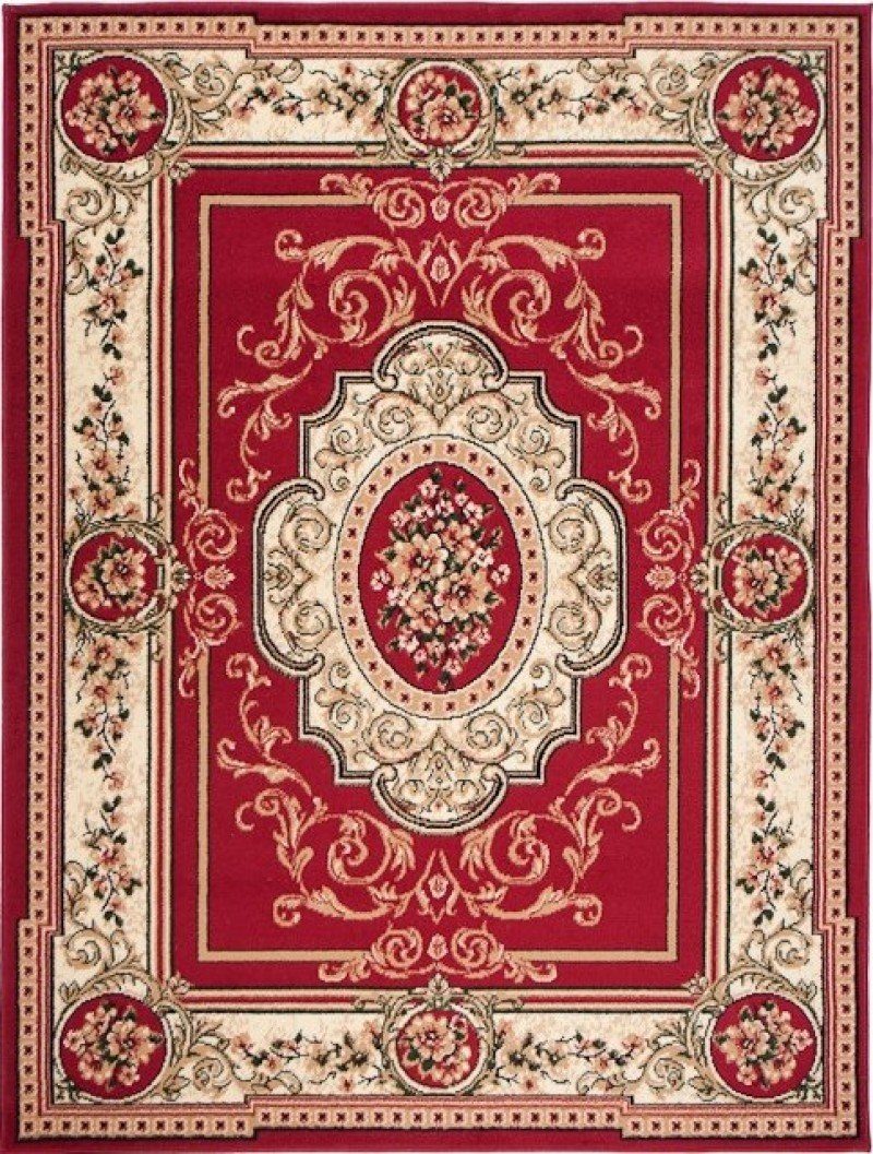 Mazovia Orientteppich Orientalisch Vintage Teppich Kurzflor Wohnzimmerteppich Rot, 70 x 130 cm, Fußbodenheizung