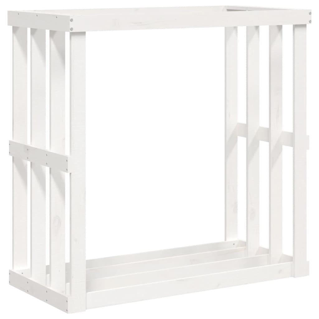 vidaXL Kaminholzregal, Outdoor-Kaminholzregal Weiß 108x52x106 cm Massivholz Kiefer