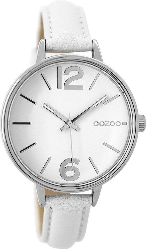 OOZOO Quarzuhr Oozoo Damen Armbanduhr Timepieces 38mm, Damenuhr rund,  mittel (ca. 38mm) Lederarmband, Fashion-Style