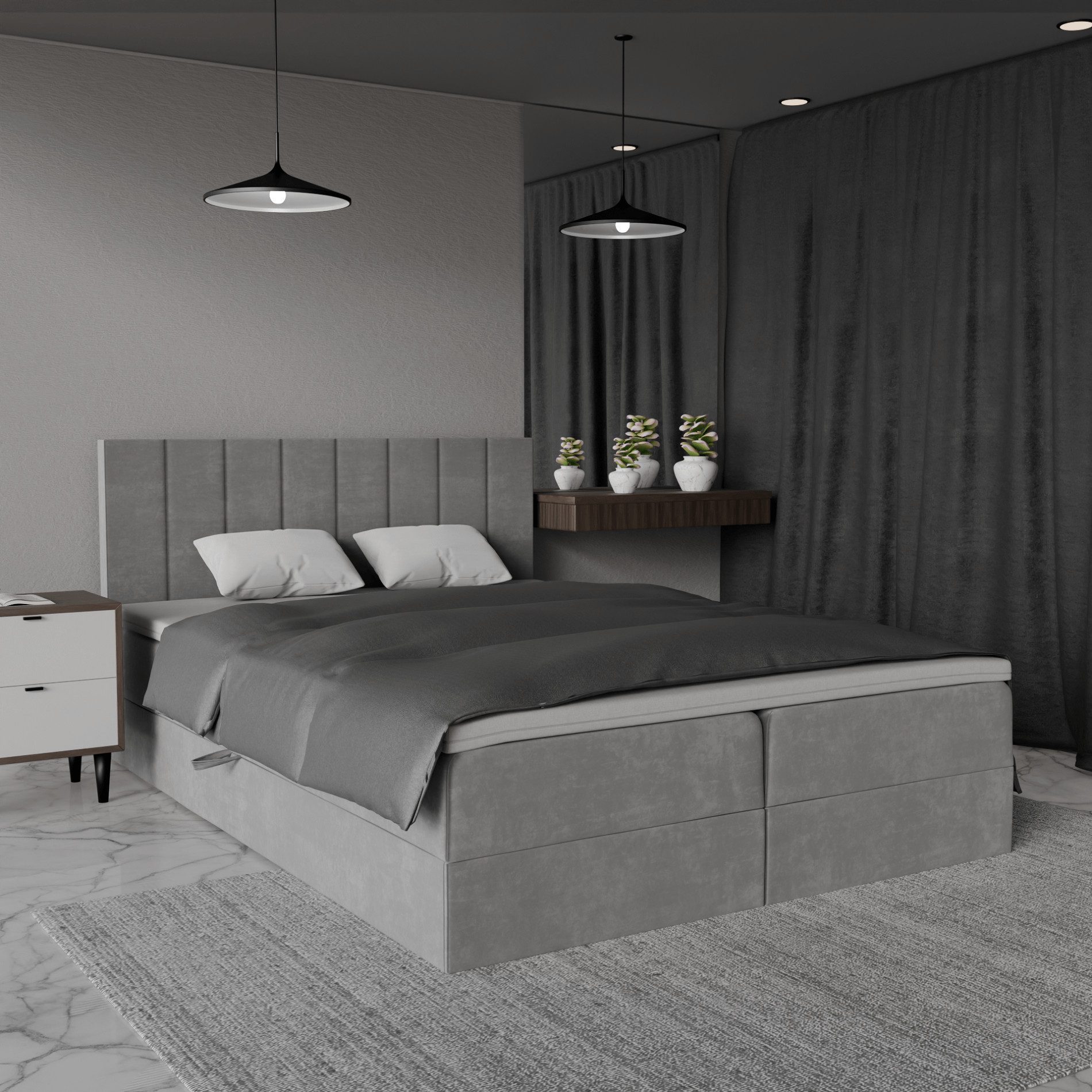 QLA Möbel Boxspringbett mit 2 Bettkästen, günstig online kaufen