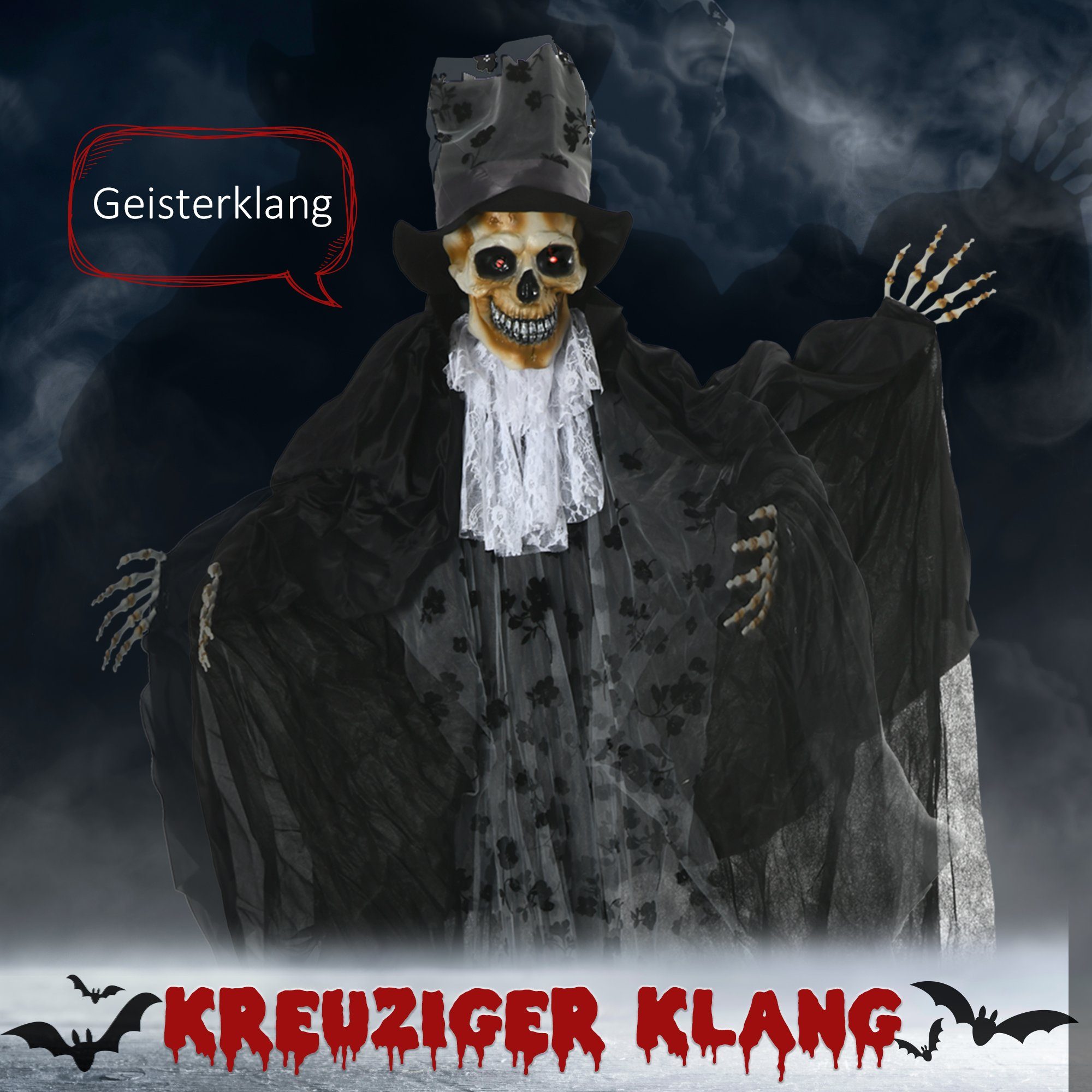 Outsunny Dekofigur Halloween-Dekoration mit Spezialeffekten und Soundfunktion (Set, 1 St., 1tlg), mit Leuchtern – Bild 4 von 5