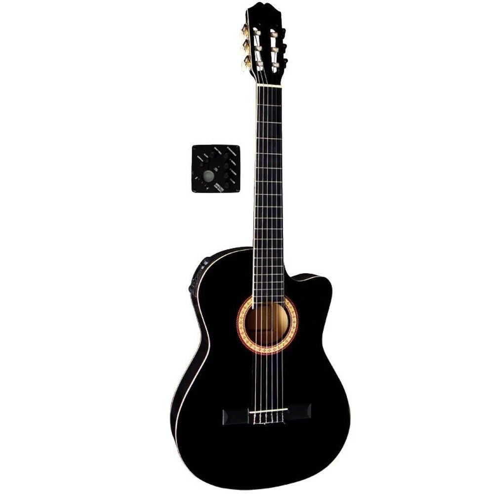 Gewa Konzertgitarre Gewa Pure Konzertgitarre mit Pickup schwarz