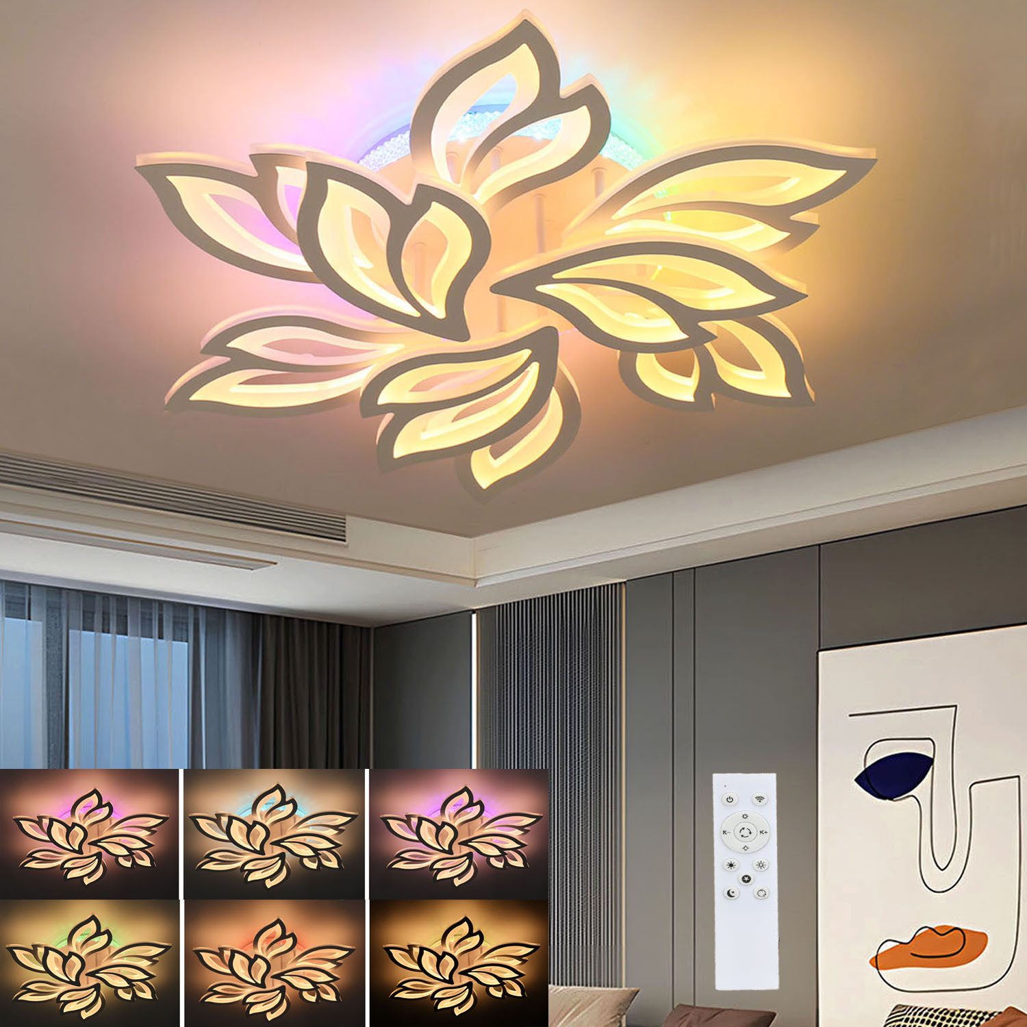 oyajia LED Deckenleuchte 52W/90W Deckenlampe RGB günstig online kaufen