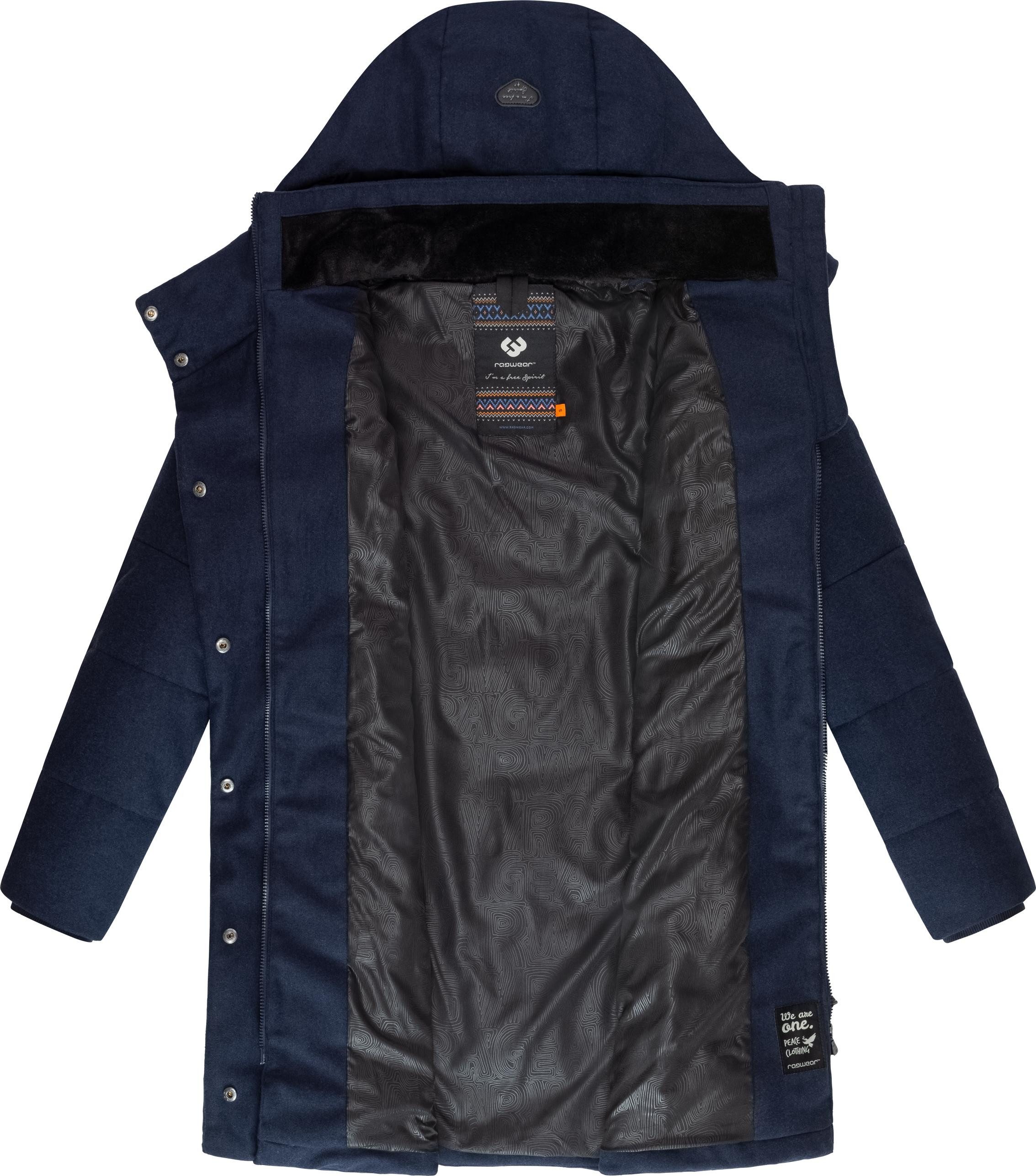 Ragwear Wintermantel Pavla Coat stylischer Damen Steppmantel in Woll-Optik
