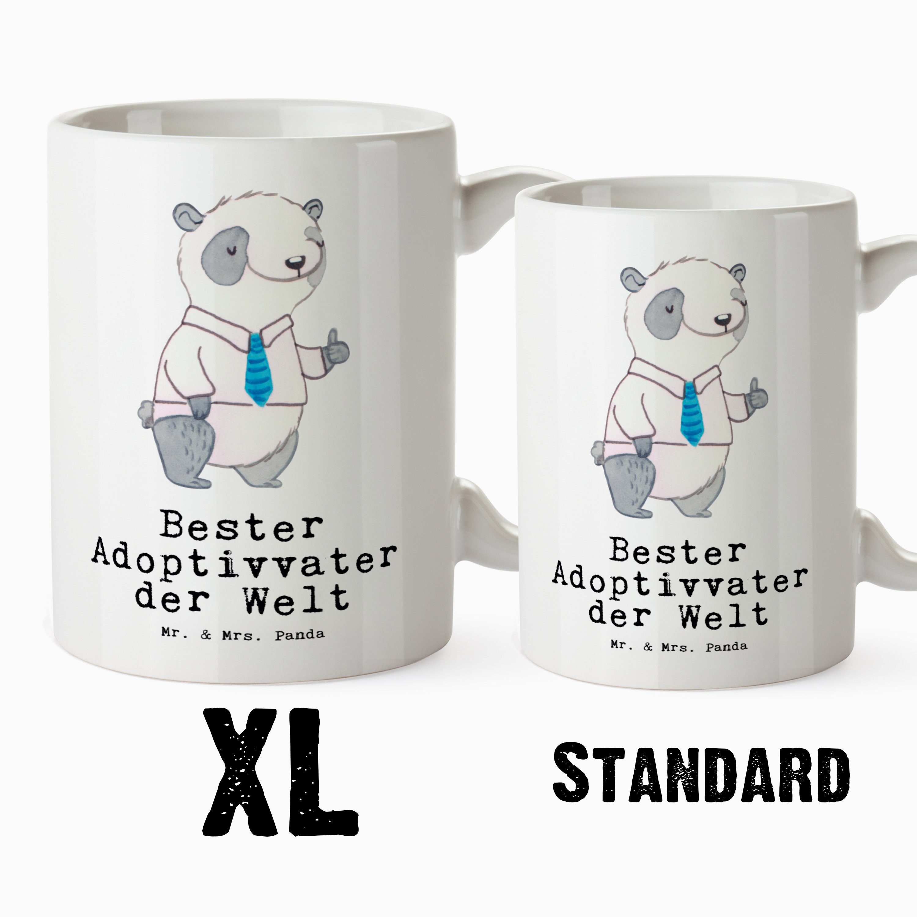 Mr. & Mrs. Panda Tasse Gebur, Welt - Geschenk, Keramik Panda - Weiß XL Bester der Tasse Adoptivvater Adoption