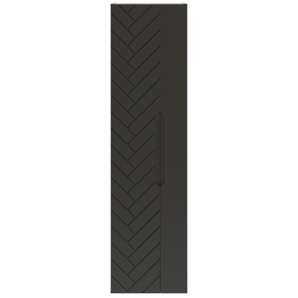 Lomadox Badkommode ANGERA-140, Badezimmerschrank Gäste WC Schrank 35 cm breit modern in schwarz