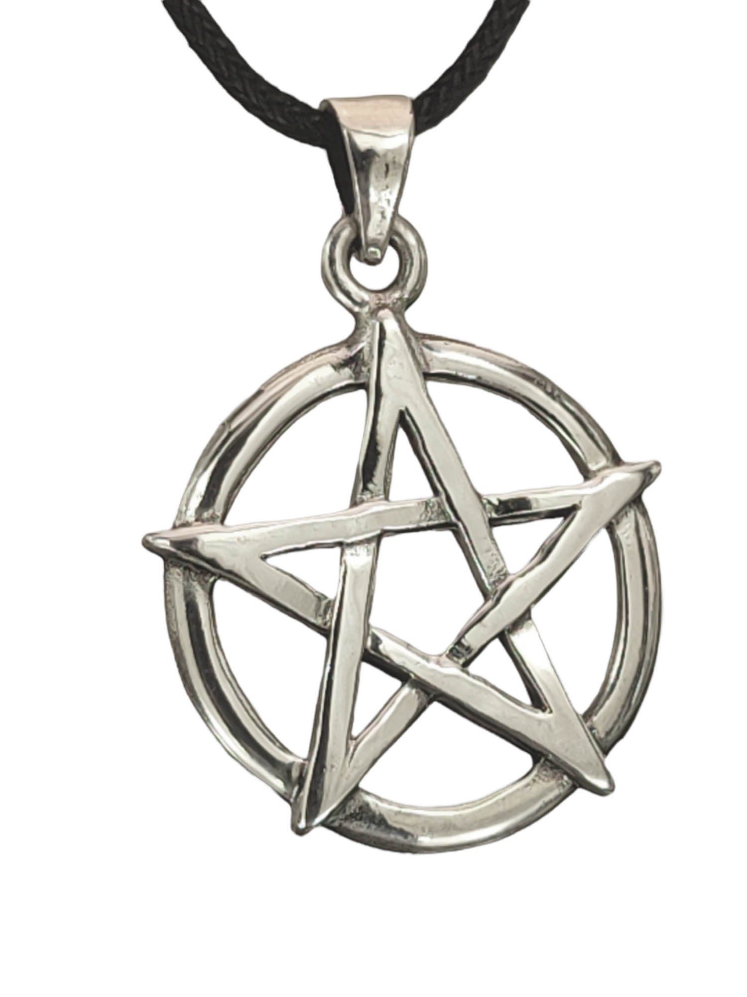 Kiss of Leather Kettenanhänger Pentagramm 925 Silber Anhänger Pentagram Schutz weiße Magie Zauber Wicca