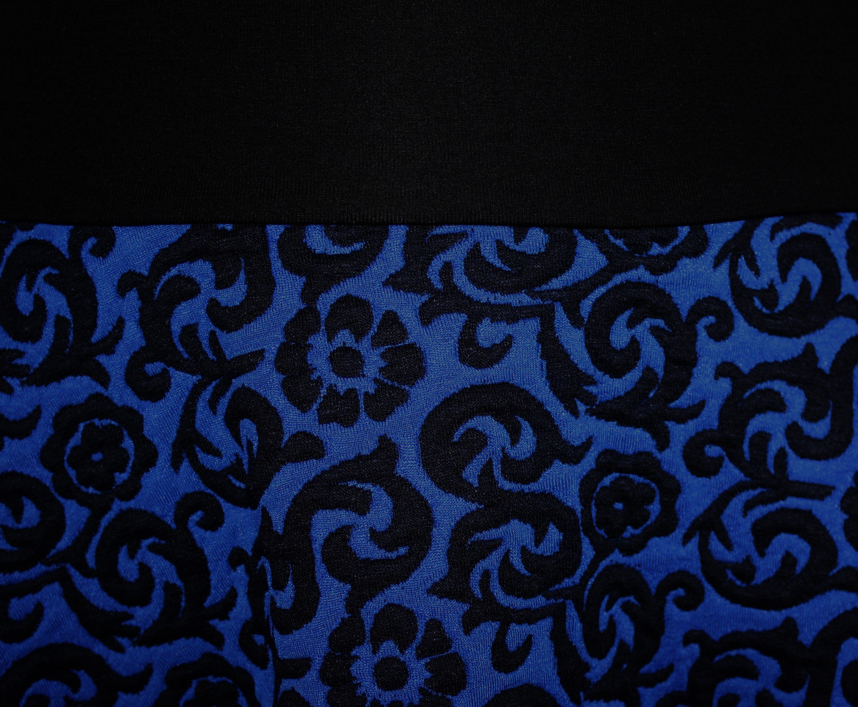 dunkle design Strickrock 57cm Feinstrick Schwarz Blau Bunt Feinstrick Elastischer Bund elastischer Bund