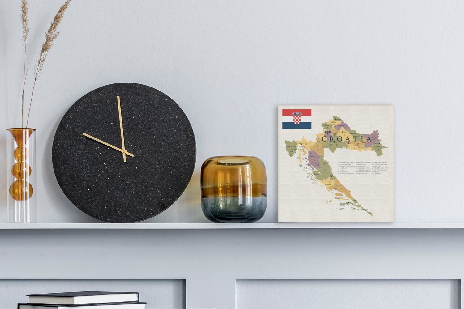 OneMillionCanvasses® Leinwandbild Karte von Kroatien mit günstig online kaufen