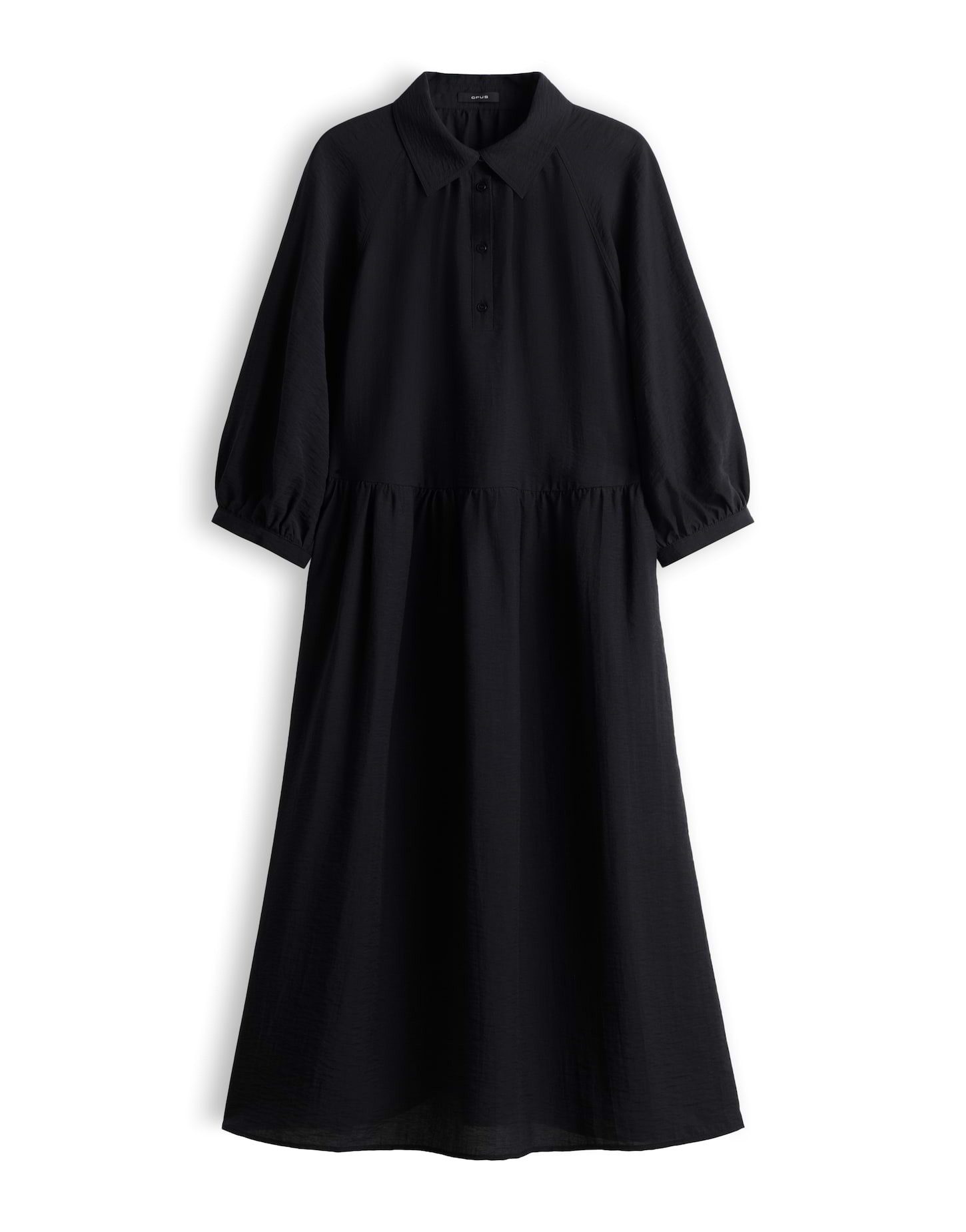 OPUS Midikleid Volantkleid aus Cotton Modal Mix Volantstufen