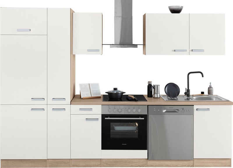 OPTIFIT Küchenzeile Leer Breite 300 cm, mit Hanseatic E-Geräten, inkl. Kühlschrank