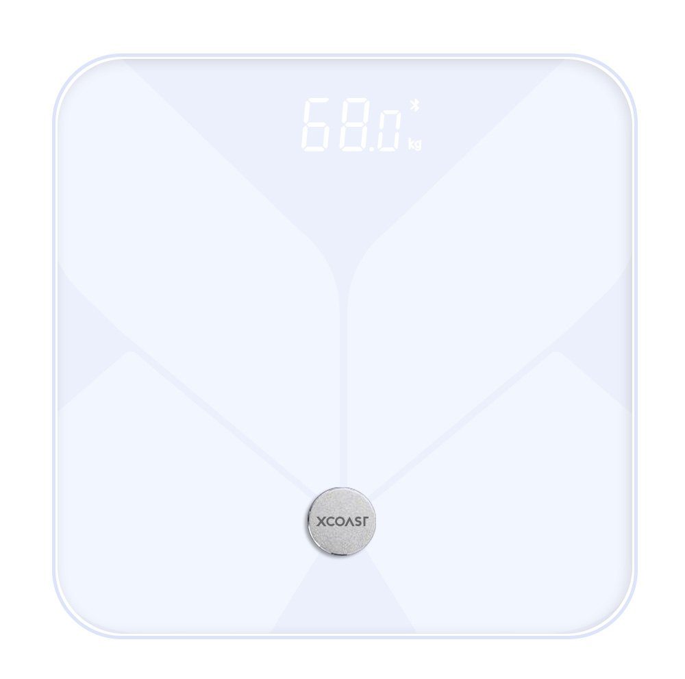 XCOAST Körper-Analyse-Waage WELLISCALE, Diagnosewaage bis 200KG max. Gewicht, kompatibel mit iOS und Android, Körperanalyse Waage mit Bluetooth Anbindung an Handy App