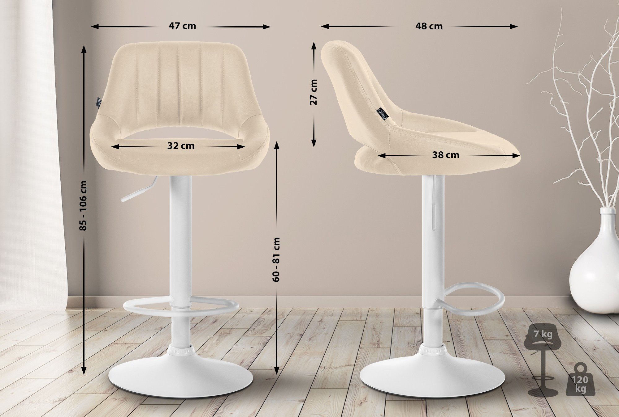CLP Barhocker Milet Kunstleder (2er Set, günstig online kaufen