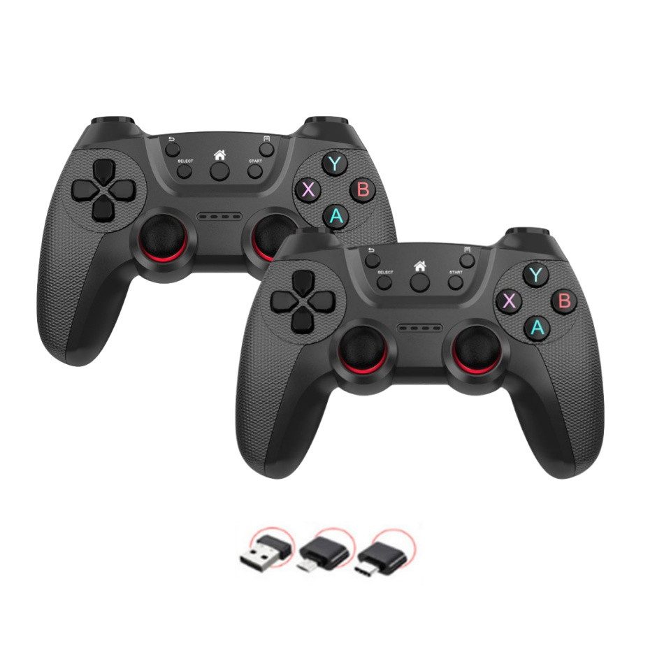 Einfach 2.4-G-Controller-Wireless-Gamepad, Android-Wireless-Joystick Gamepad (2 St., Drahtloser Controller Android-Controller für PS3/PC/TV-Box)