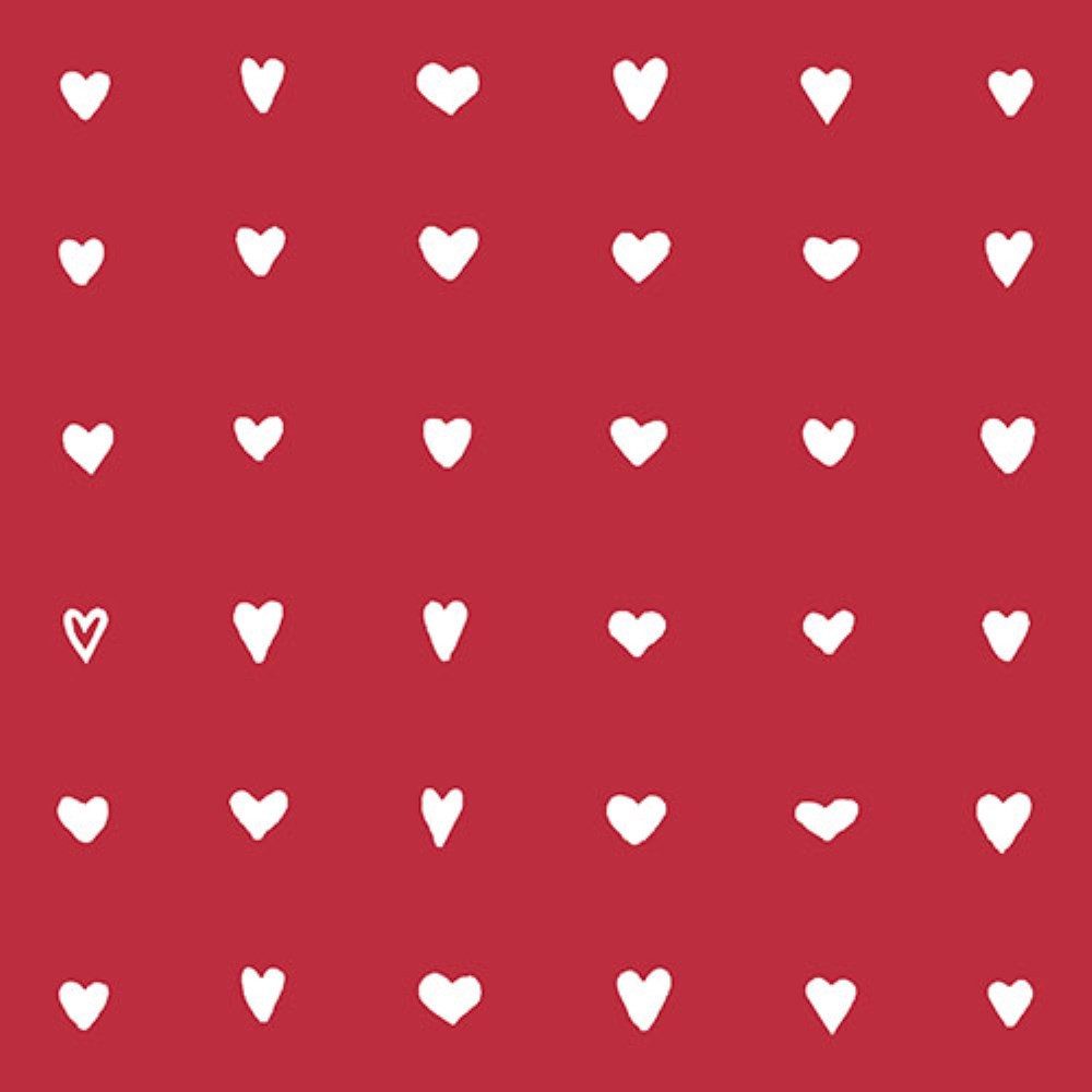 PAPSTAR Papierserviette 50 Servietten, 3-lagig 1/4-Falz 33 cm x 33 cm "Hearts"