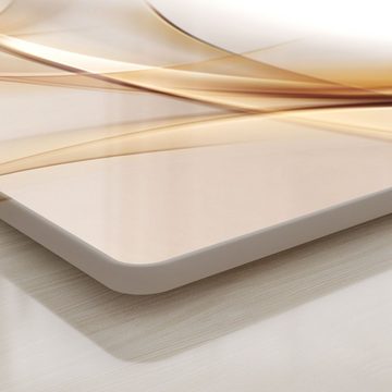 DEQORI Schneidebrett 'Elegante Goldene Wellen', Glas, Platte Frühstücksbrett Schneideplatte
