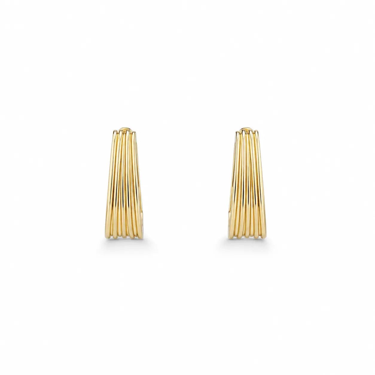 Suzan Gold Creolen-Set 585 Gold Ribbed Hoop Creolen gerippt