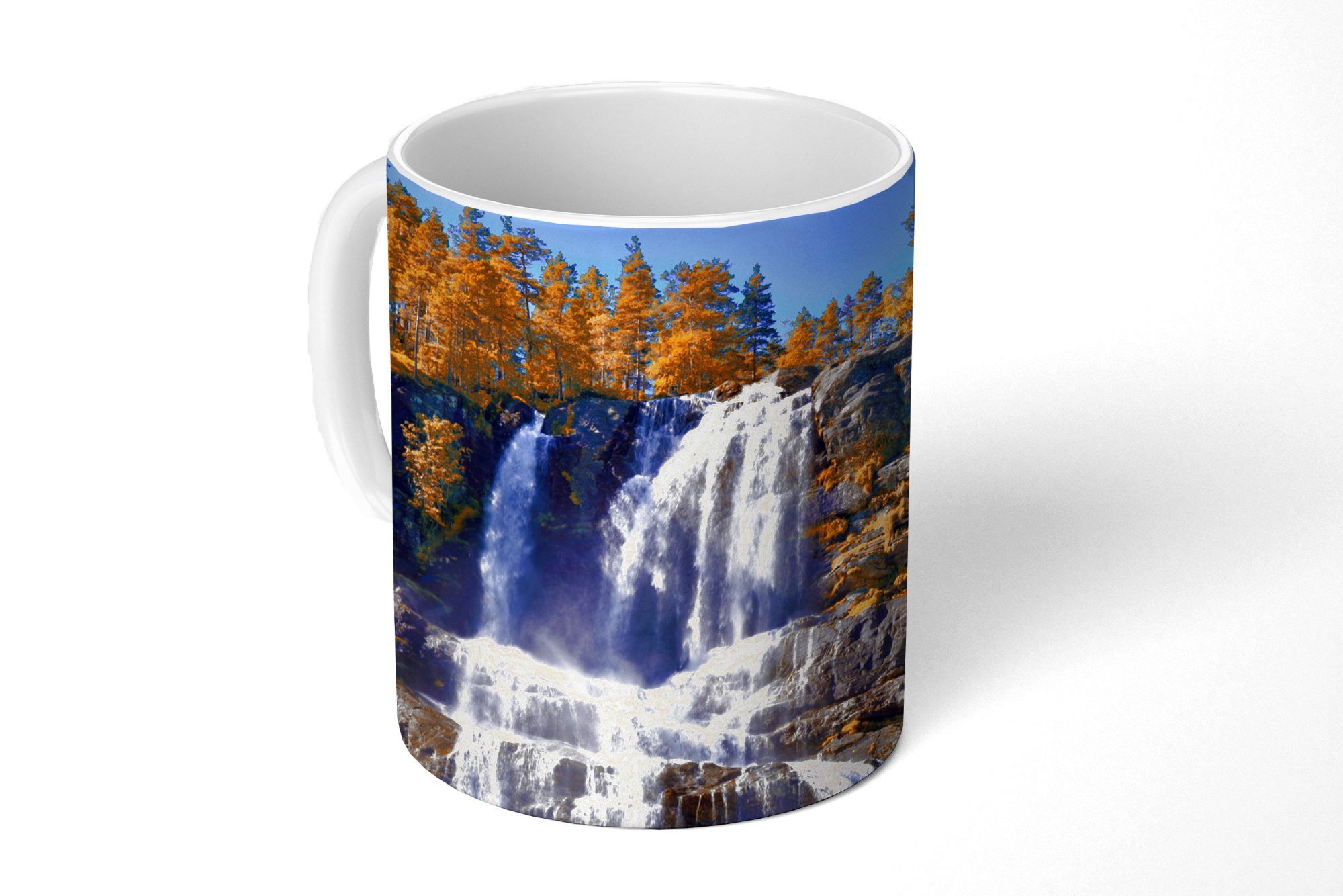 MuchoWow Tasse Wasserfall - Norwegen - Natur, Keramik, Kaffeetassen, Teetasse, Becher, Teetasse, Geschenk