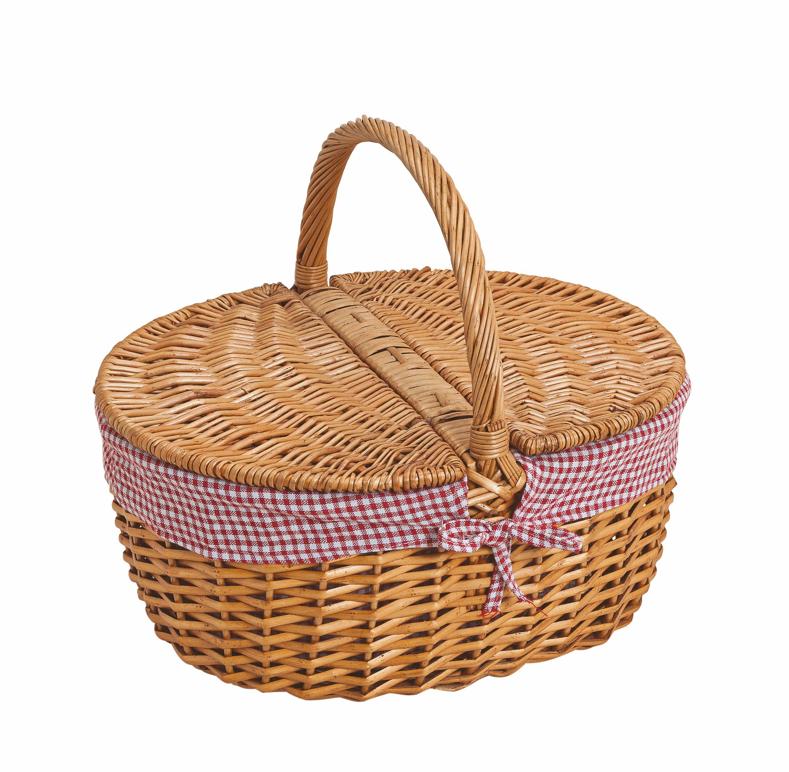 Spetebo Picknickkorb Picknickkorb aus Weide mit Deckel - 40 x 30 cm | Picknickkörbe