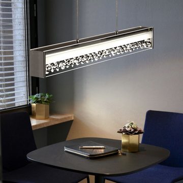 EGLO LED Pendelleuchte, LED-Leuchtmittel fest verbaut, Warmweiß, LED Design Pendel Hänge Leuchte Wohn Zimmer Beleuchtung Glas Kristall