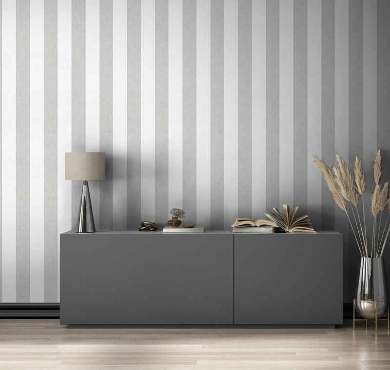 Marburg Vliestapete Striking Stripes, Streifen, moderne Vliestapete für Wohnzimmer Schlafzimmer Küche