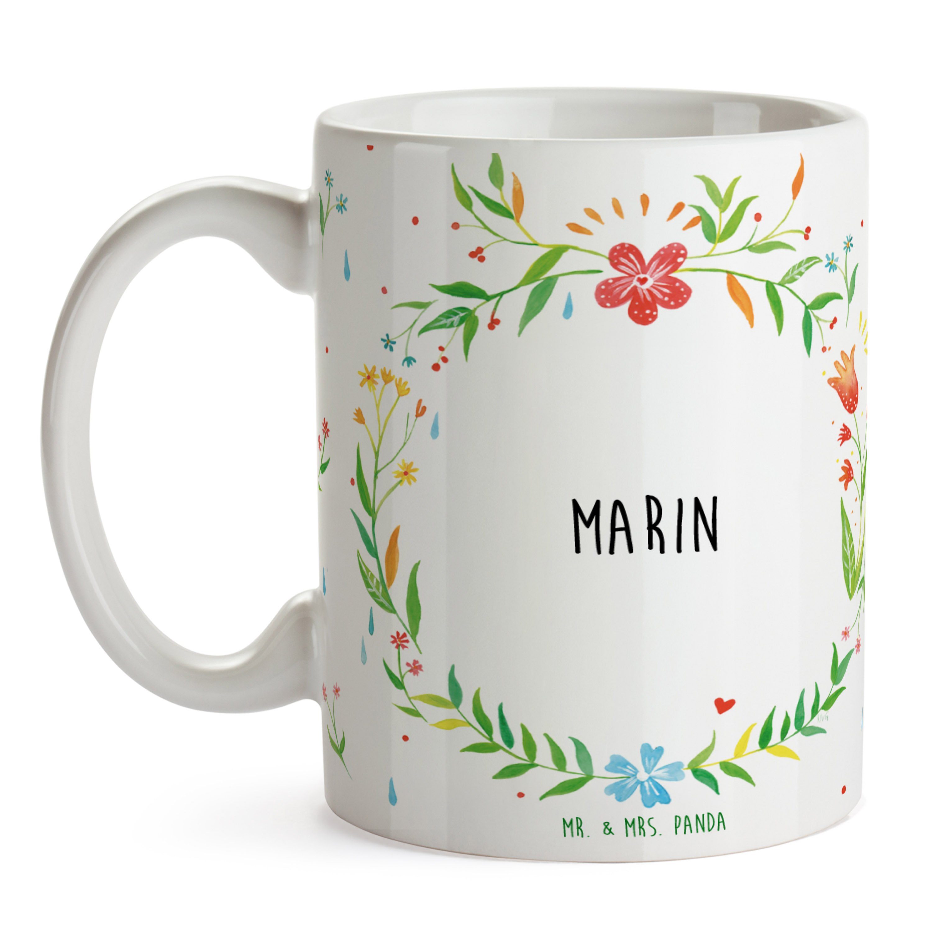 Kaffeetasse, Mrs. Tasse, - Geschenk Kaffeeb, Sprüche, Keramik Geschenk, Panda Tasse Tasse Marin Mr. &