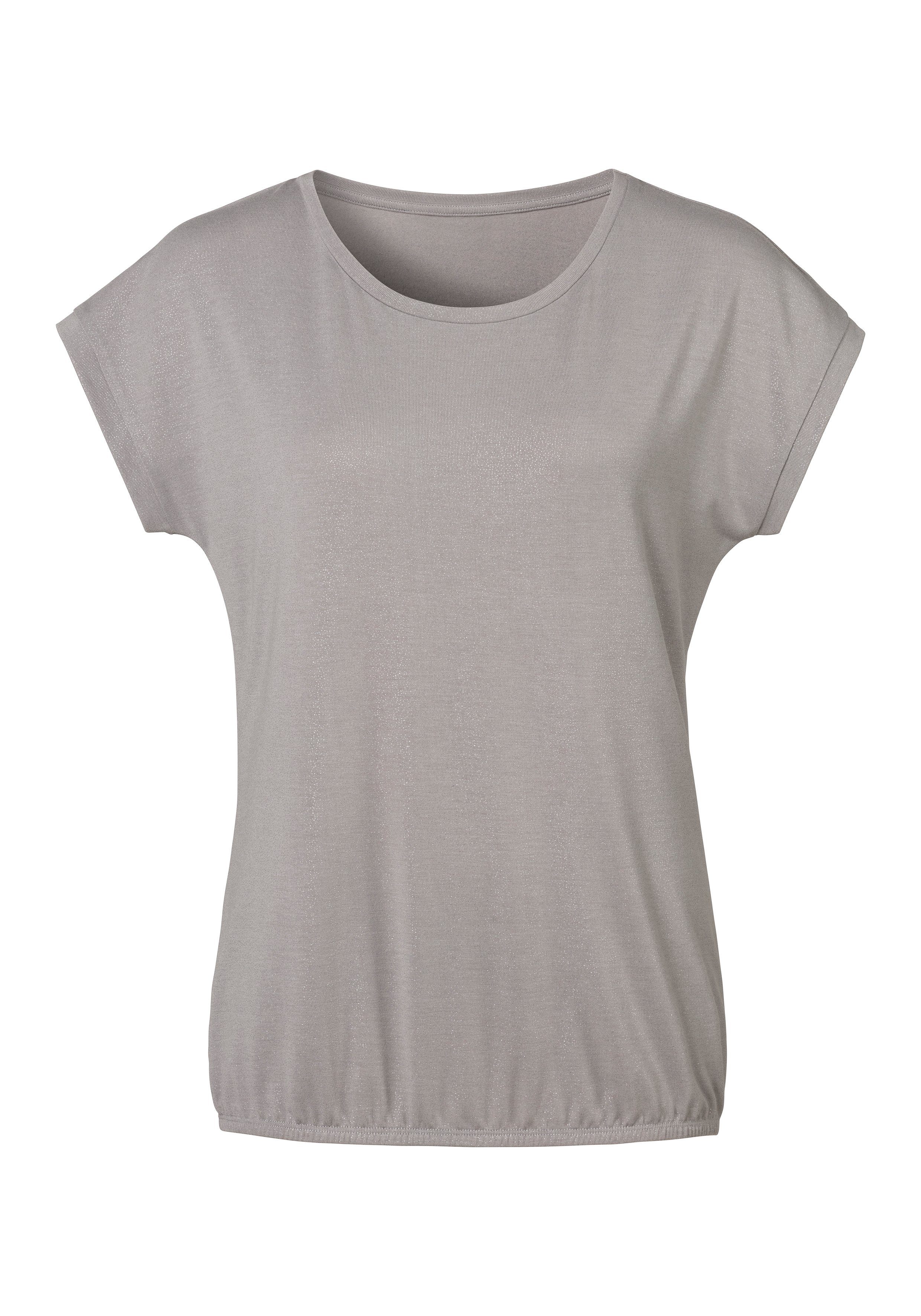 Vivance Rundhalsshirt mit dezentem Glitzerdruck aus weicher Viskose-Qualitä günstig online kaufen