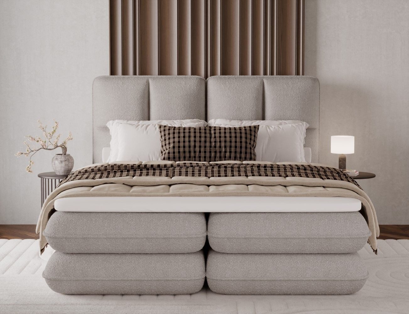 Myhomelando Boxspringbett Tonila, mit Bettkästen und Topper